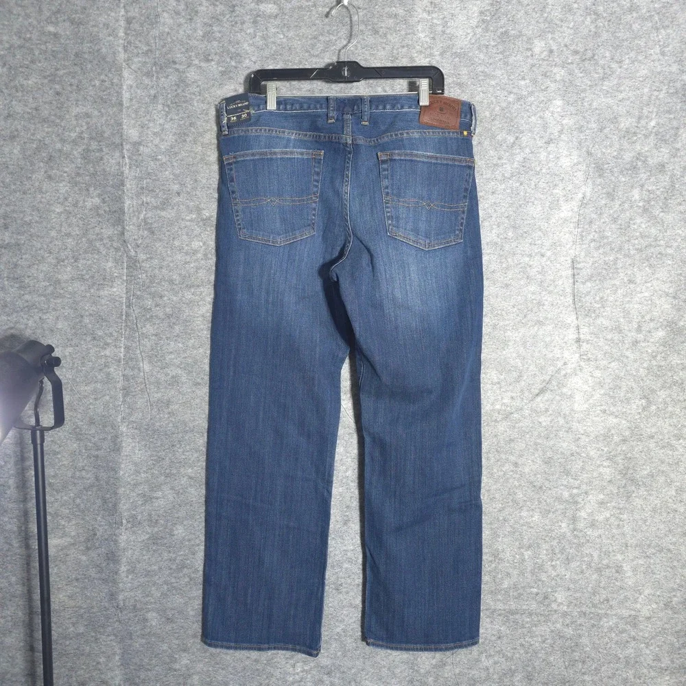 Lucky Brand 361 Vintage Straight Mens 36x30 Blue Denim Stretch Jeans Cowboy